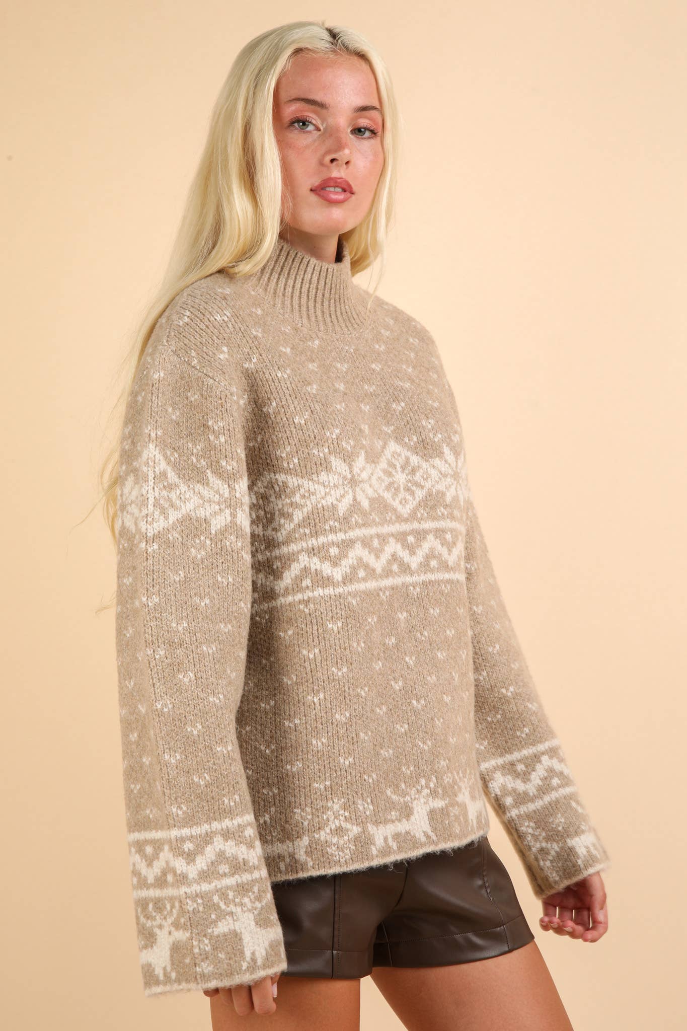 Oversized Nordic Christmas Holiday Sweater Top