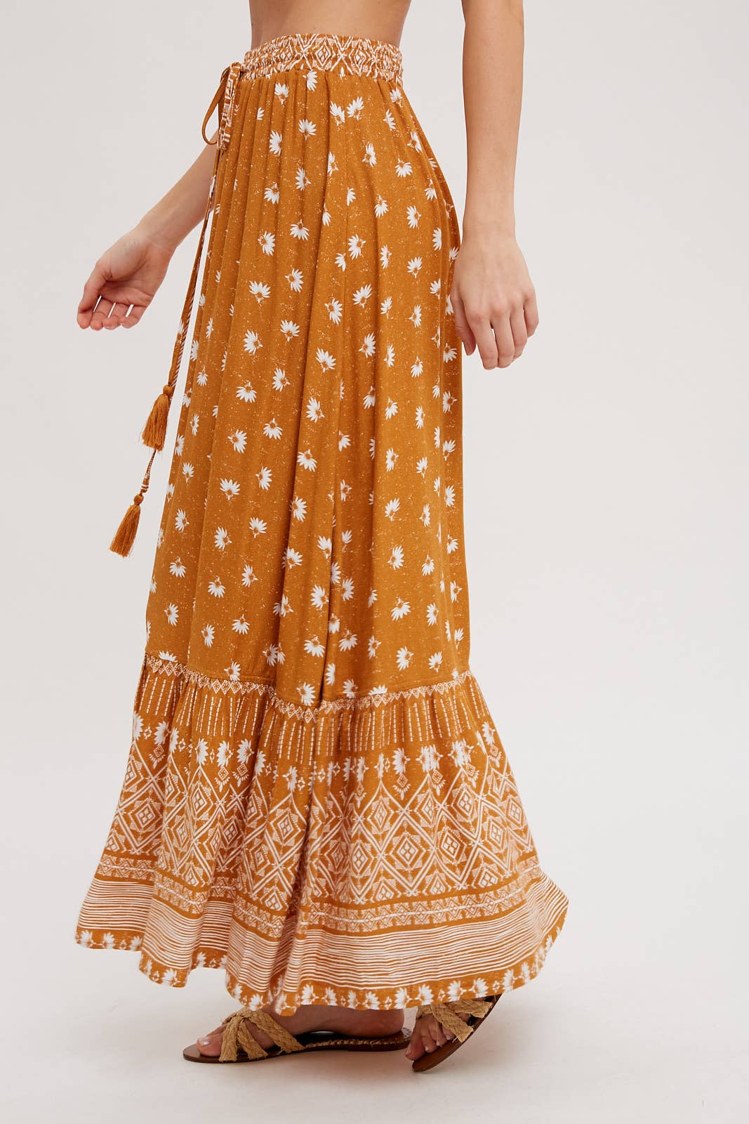 Boho Print Maxi Skirt