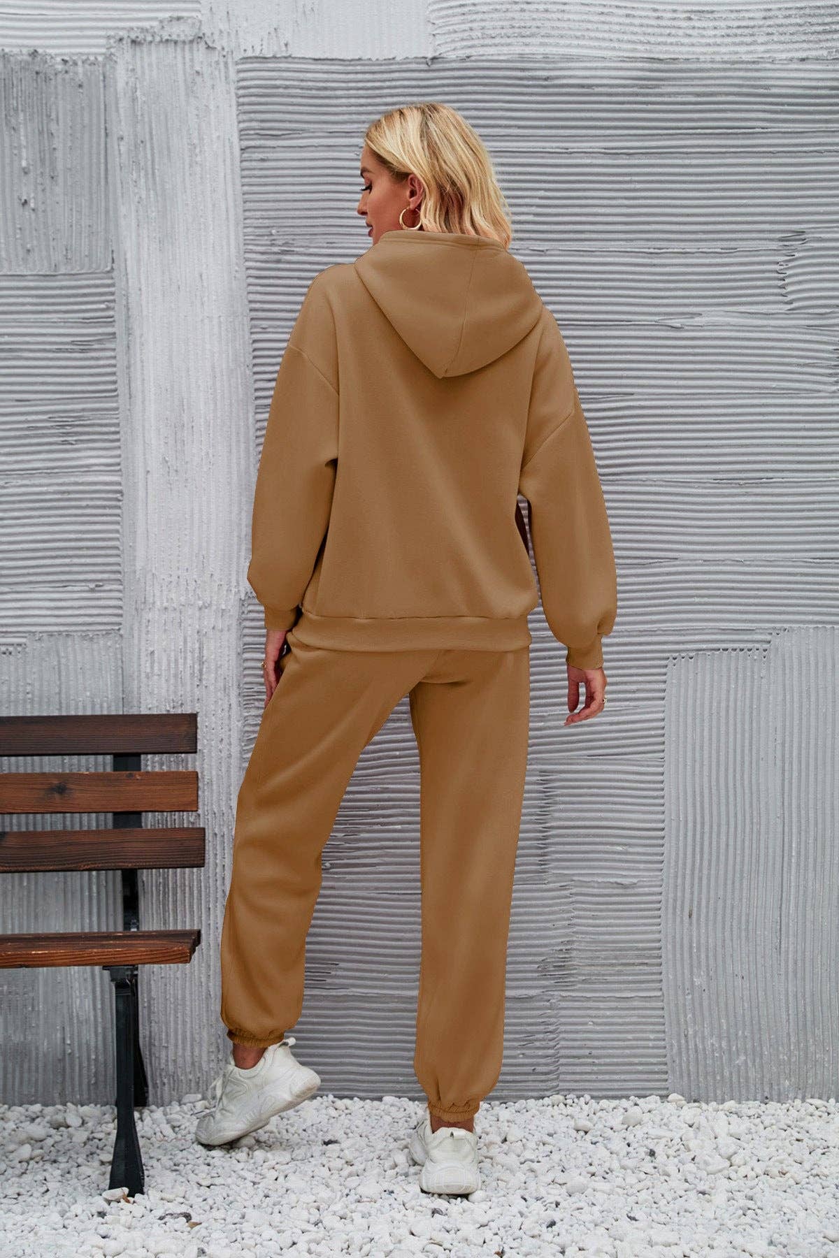 Long Sleeve Front Pocket Hoodie With Relaxed Joggers Set