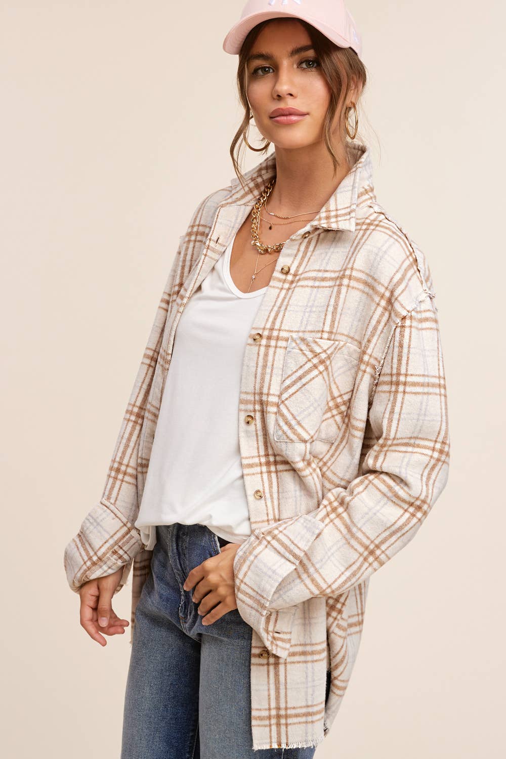 Mineral Washed Button Down Soft Fabric Plaid Shirts