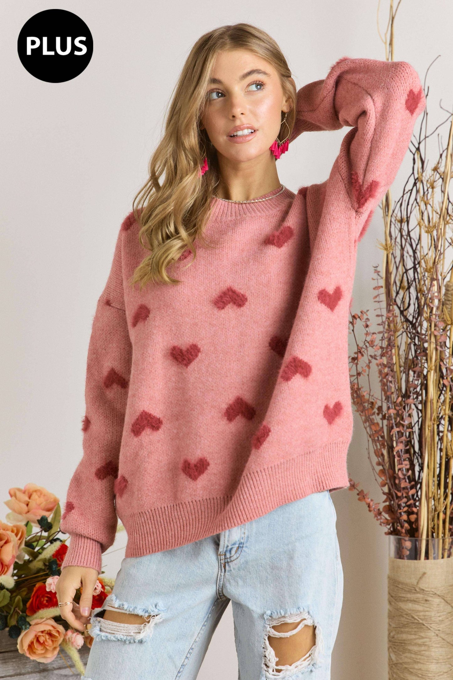 Curvy Soft Hearts Sweater