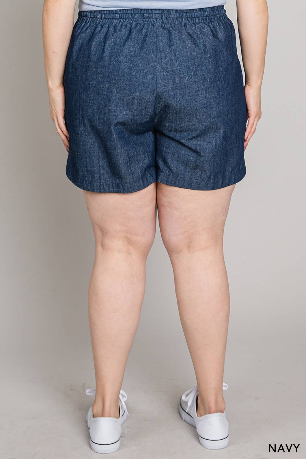 Curvy Soft Washed Light Denim Shorts