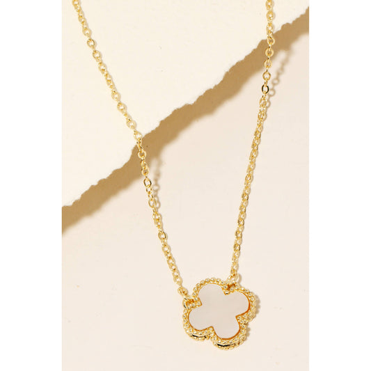 Shell Clover Pendant Chain Necklace