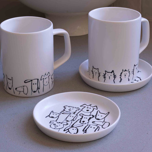 Cuppa Color Mug + Saucer Set | Random Cats