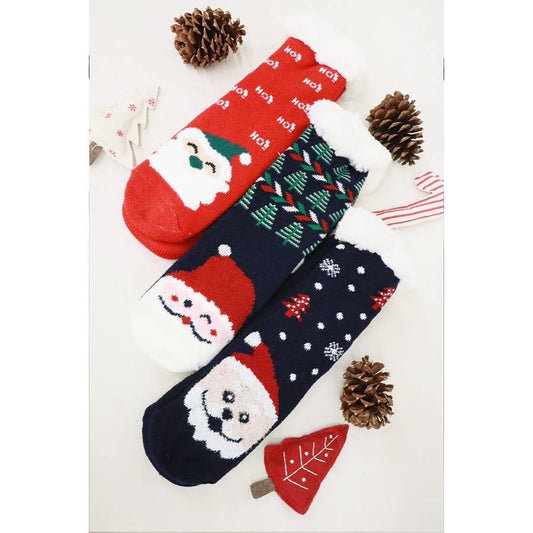 Assorted Design Non Slip Fuzzy Winter Socks