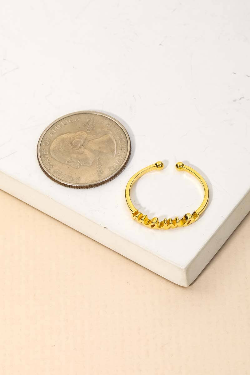 Gold Dipped Mama Print Ring