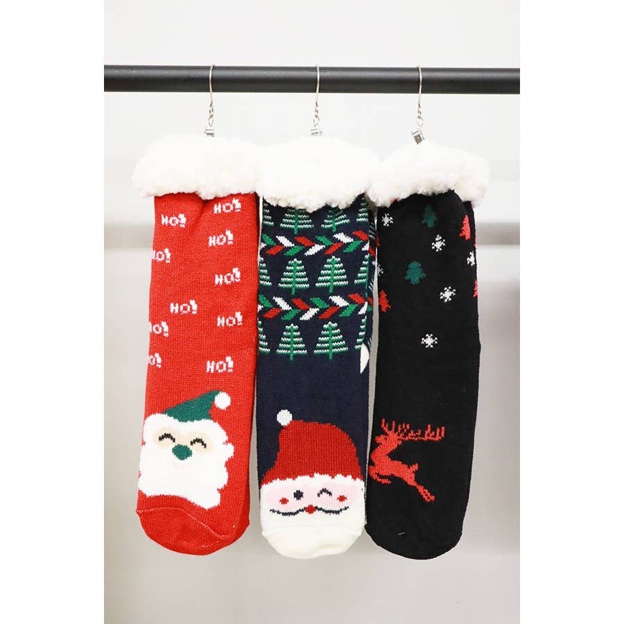 Assorted Design Non Slip Fuzzy Winter Socks