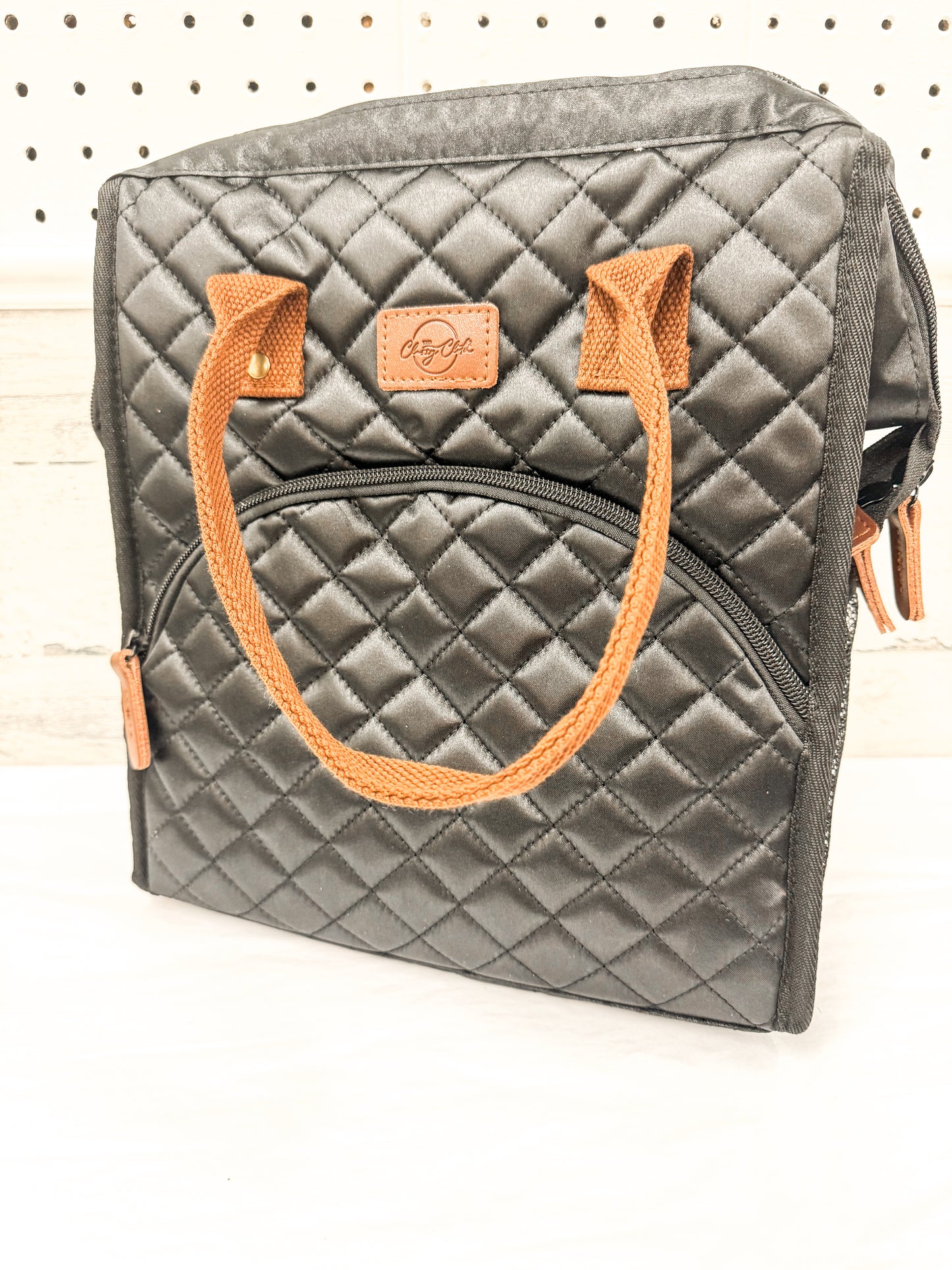 Black Quilted Cooler Lunch Bag