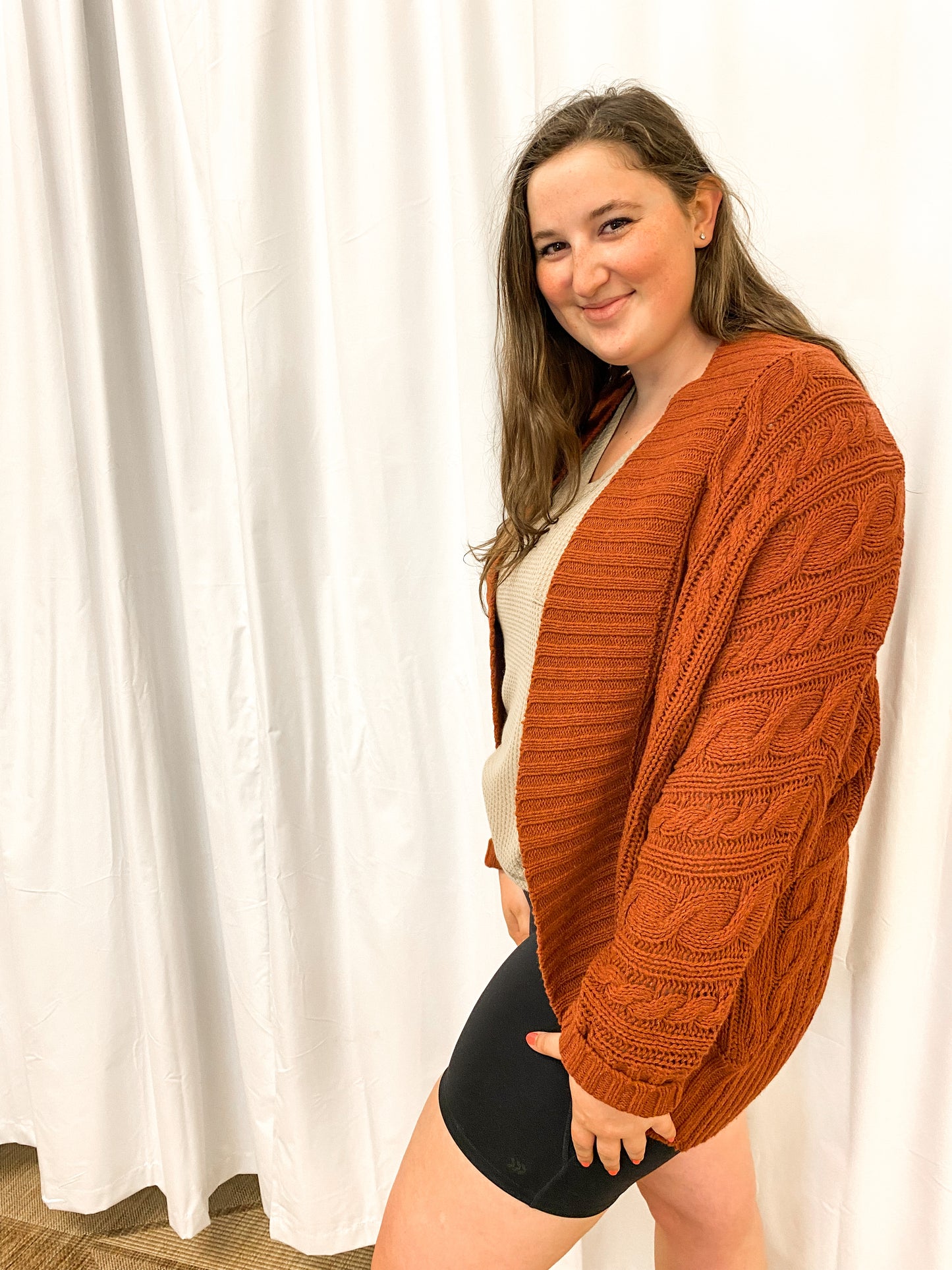 Curvy Cocoon Chunky Cable Knit Sweater