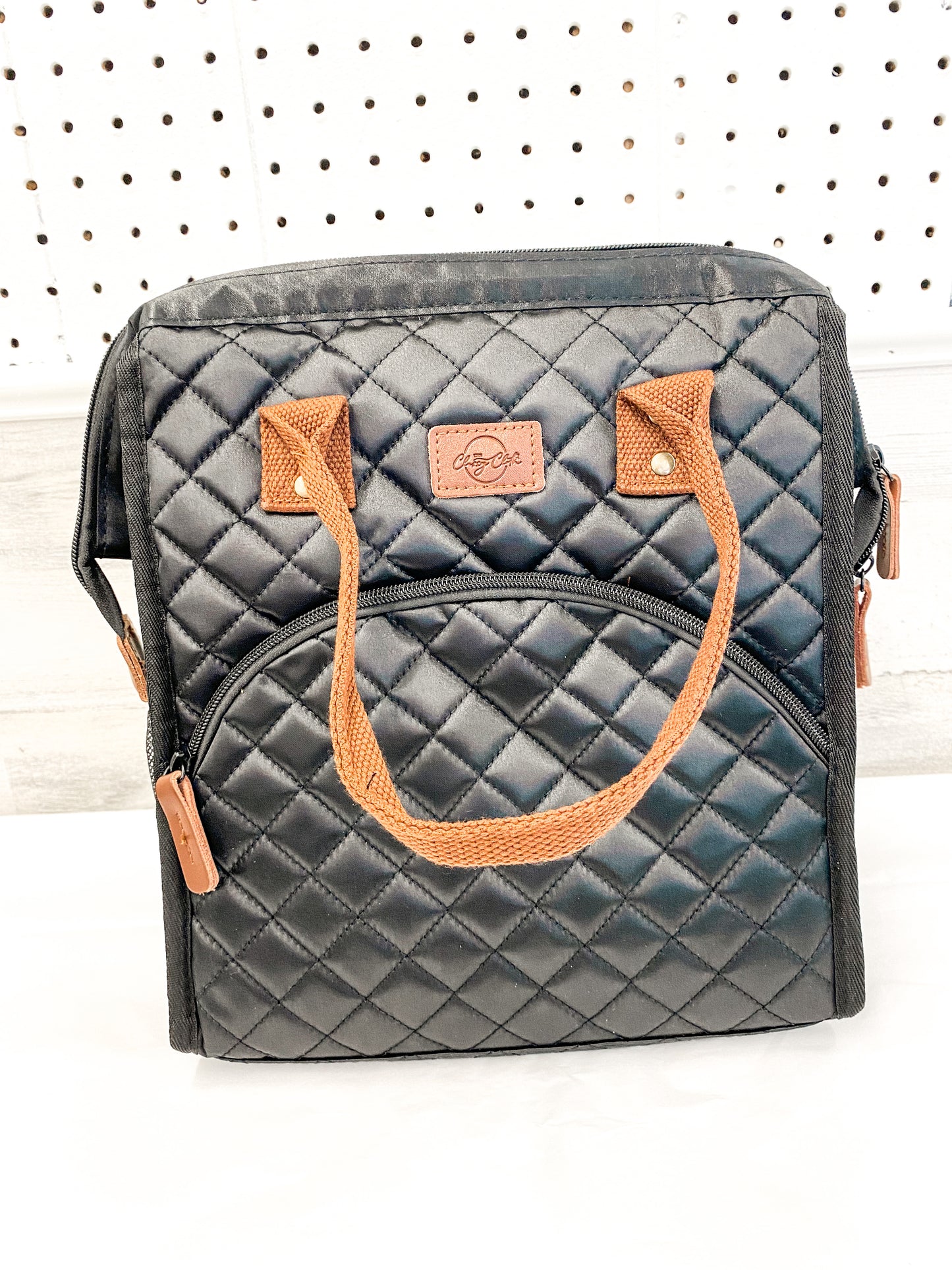 Cooler Lunch Bag-Black Quilted