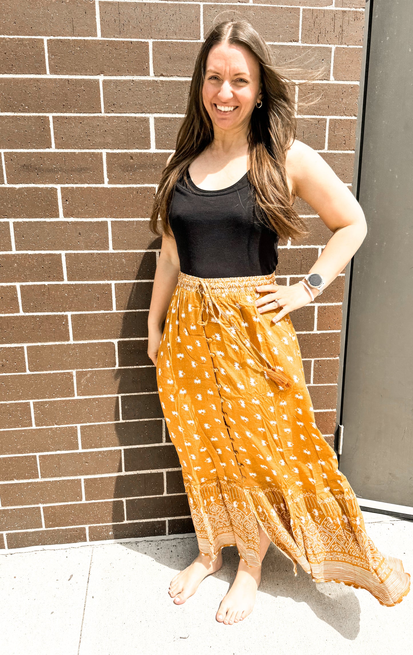 Boho Print Maxi Skirt