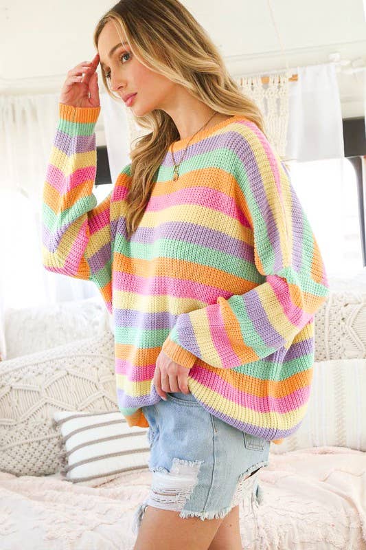Oversized pullover multicolor sweater