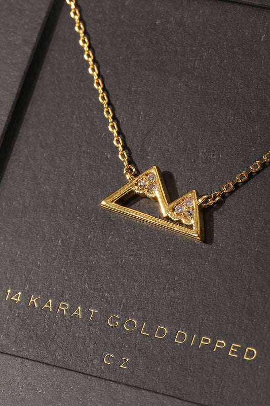 Gold Dipped Mountain Pendant Necklace