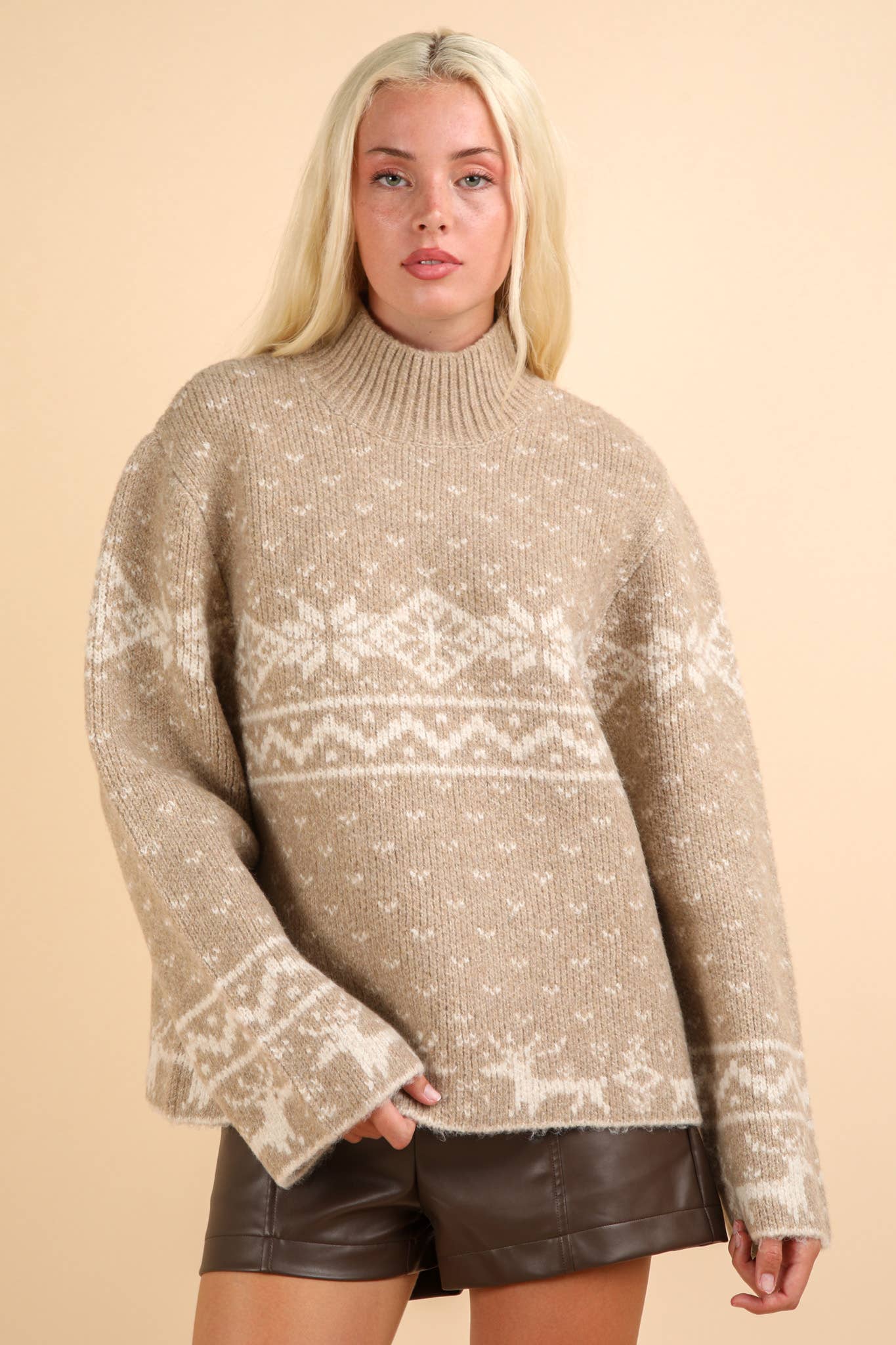 Oversized Nordic Christmas Holiday Sweater Top