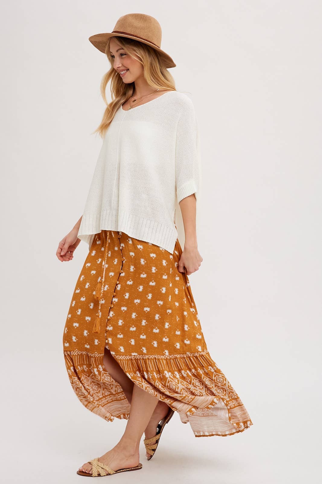 Boho Print Maxi Skirt