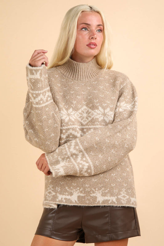 Oversized Nordic Christmas Holiday Sweater Top