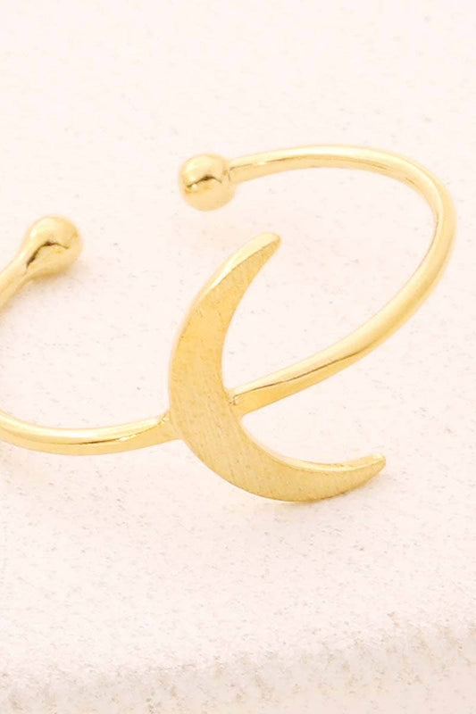 Delicate Gold Moon Crescent Ring
