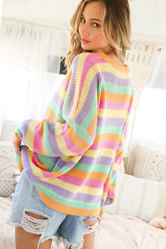 Oversized pullover multicolor sweater