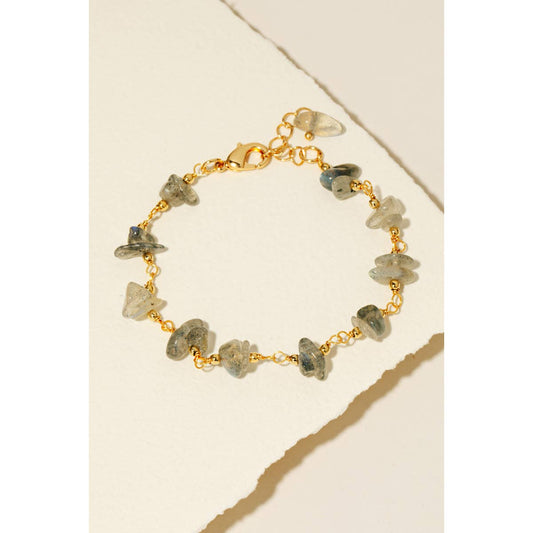 Pebble Stone Beaded Chain Bracelet