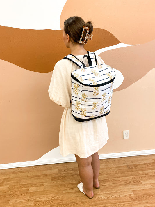 Cooler Backpack -Pineapple Stripe