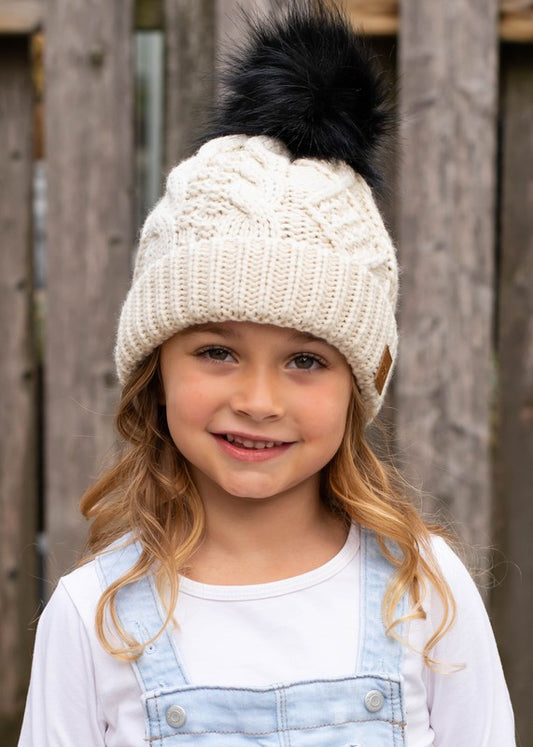 Kids Ivory Knit Hat