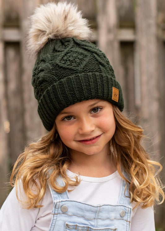 Kids Green Knit Hat