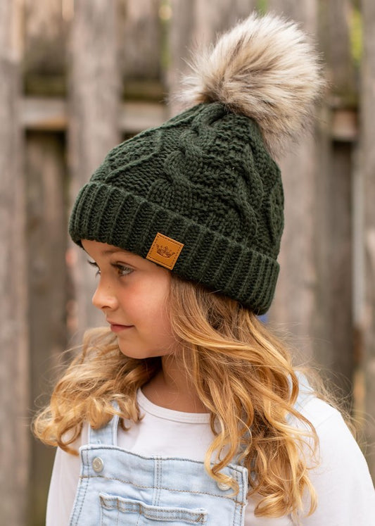 Kids Green Knit Hat