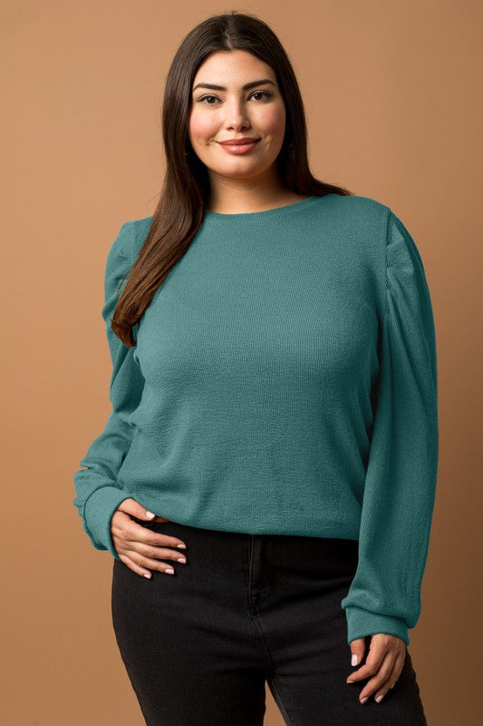 Curvy Puff Long Sleeve Shirt