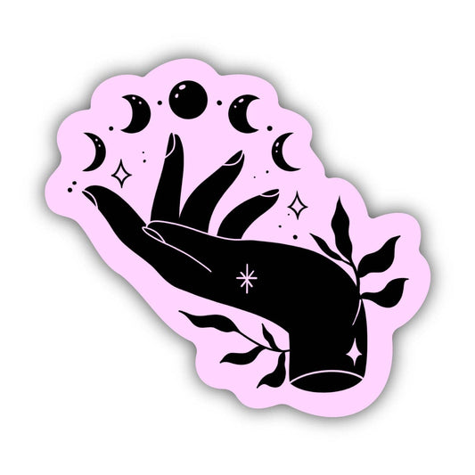 Mystic Hand and Moon Phase Sticker