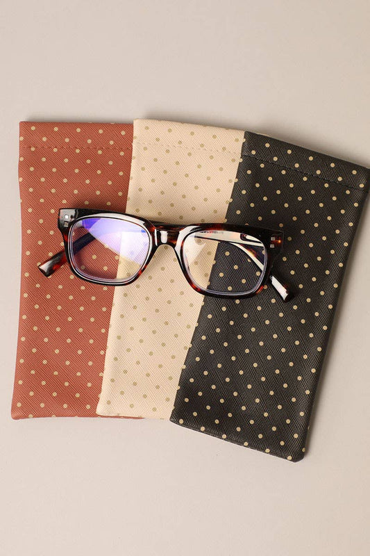 Polka Dot Pattern Glasses Pouch w/Cleaning Cloth
