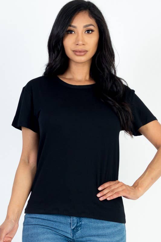 Black Basic Short Sleeve Tee