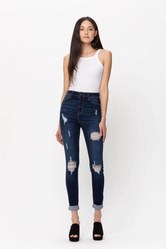 Cello Jeans High Rise Double Roll Cuff Skinny