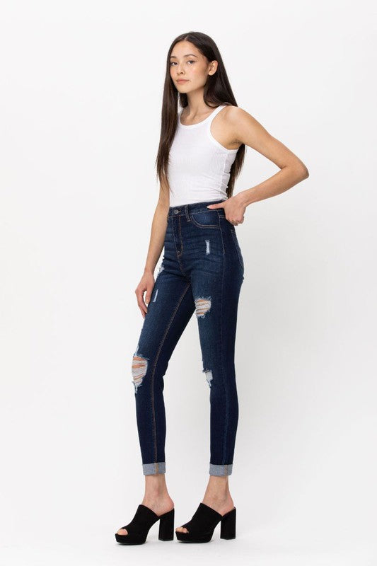 Cello Jeans High Rise Double Roll Cuff Skinny