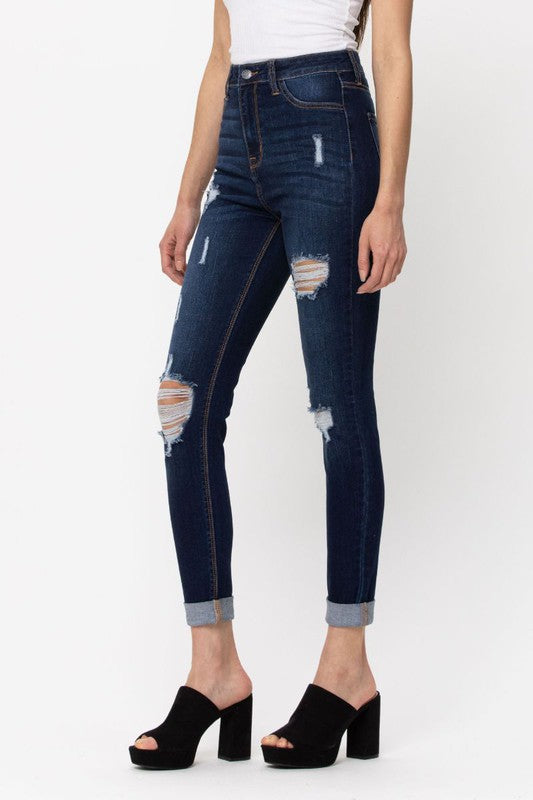 Cello Jeans High Rise Double Roll Cuff Skinny