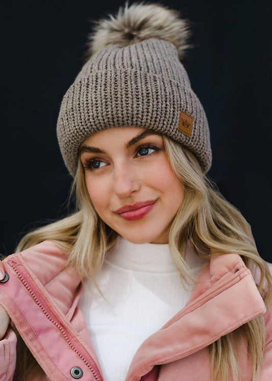 Cable-Knit Pom Hat
