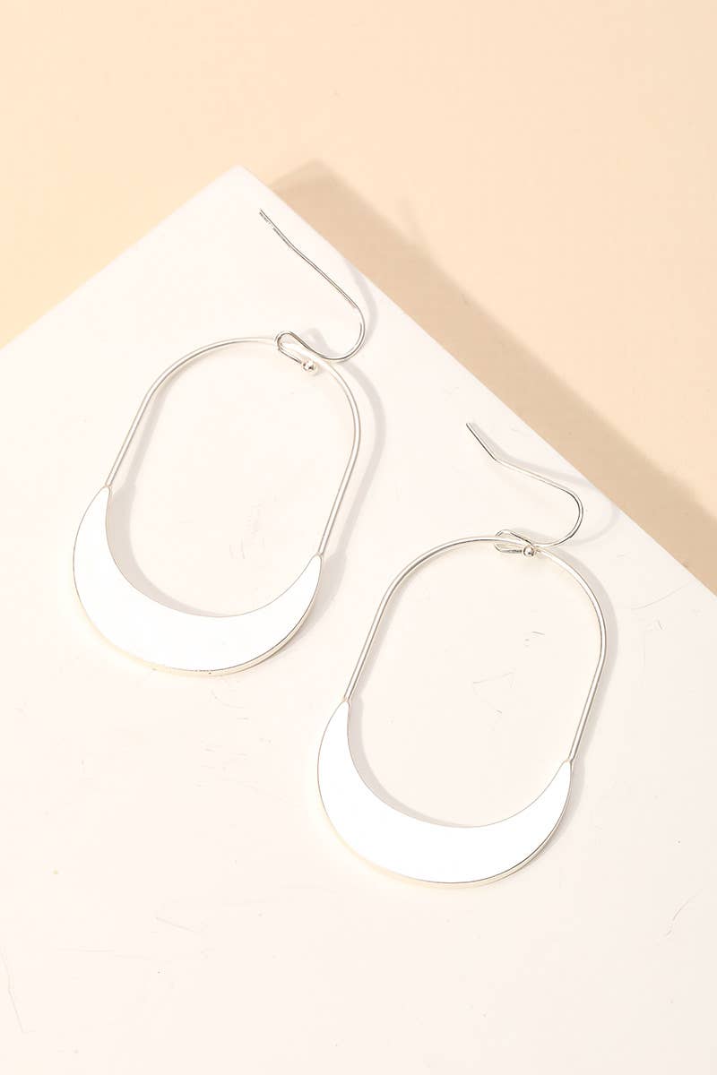 Thin Semi Circle Drop Earrings