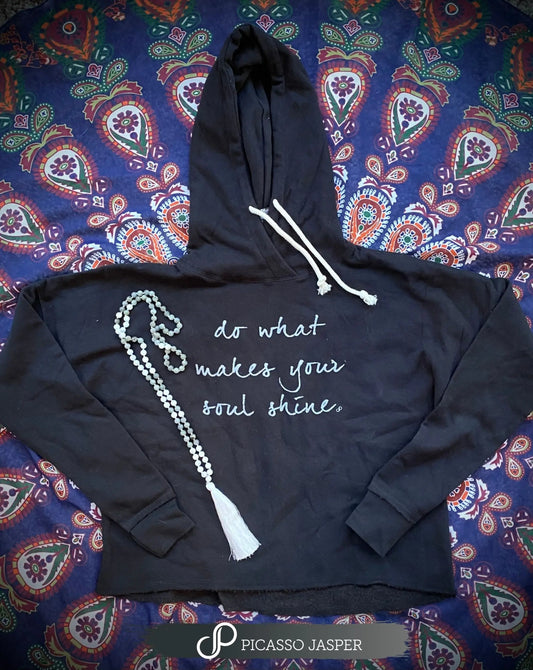 Do What Makes Your Soul Shine, Black Crop Hoodie